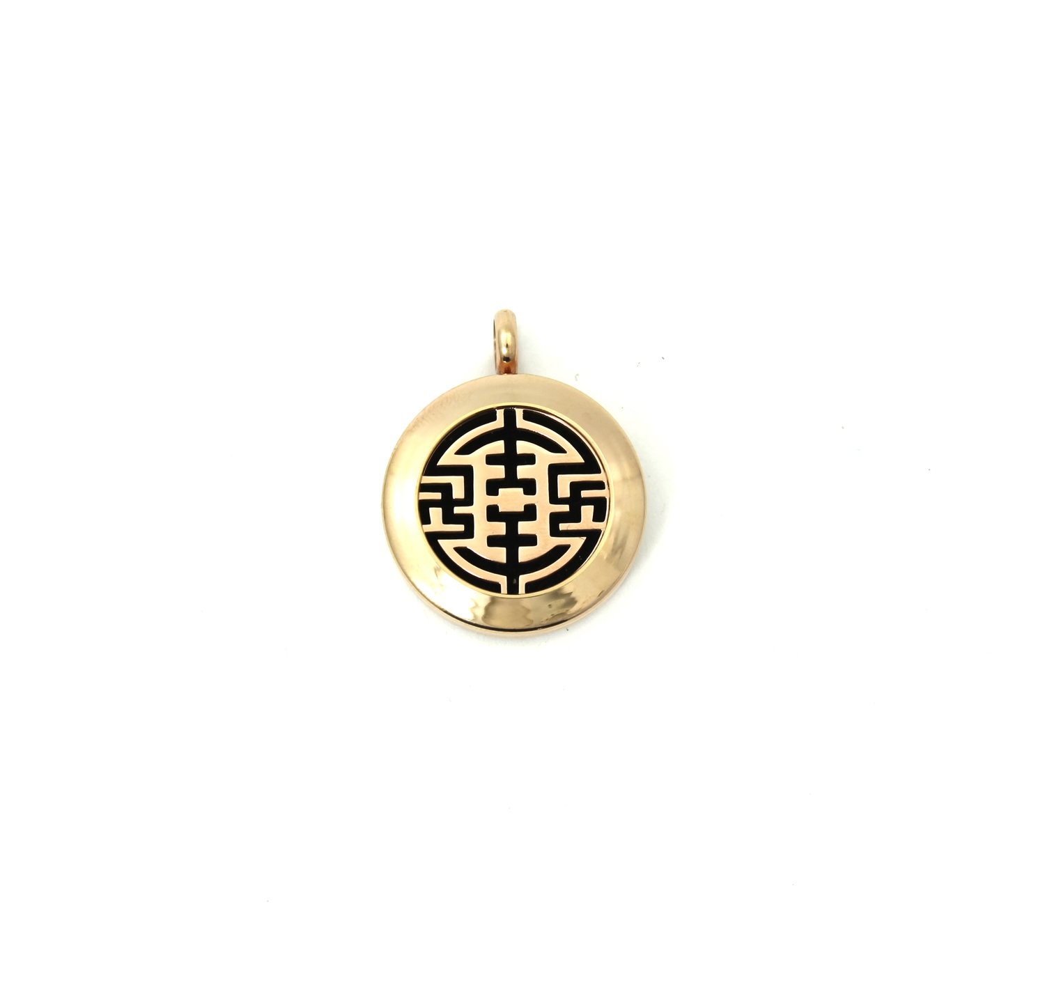 Geometric Maze Twist Locket Necklace in Rose Gold over Stainless Steel- *Interchangeable*