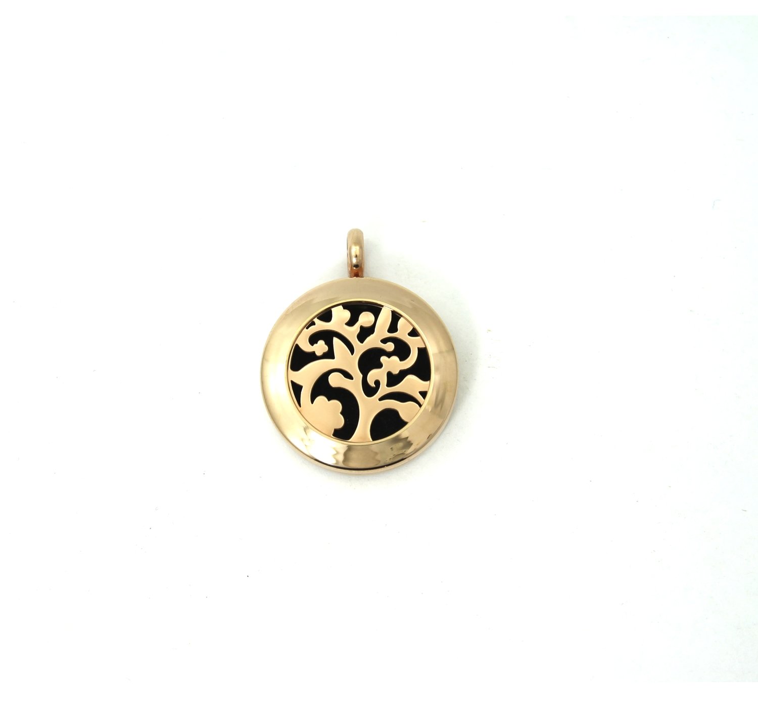 Gnarly Tree Twist Locket Necklace in Rose Gold over Stainless Steel- *Interchangeable*