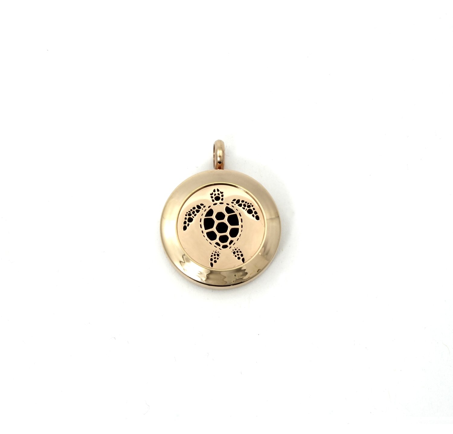 Sea Turtle Twist Locket Necklace in Rose Gold over Stainless Steel- *Interchangeable*