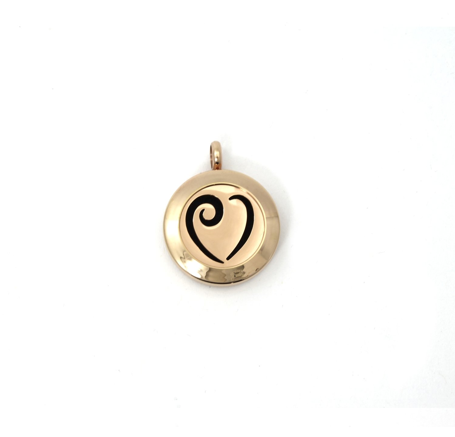 Heart Twist Locket Necklace in Rose Gold over Stainless Steel - *Interchangeable*