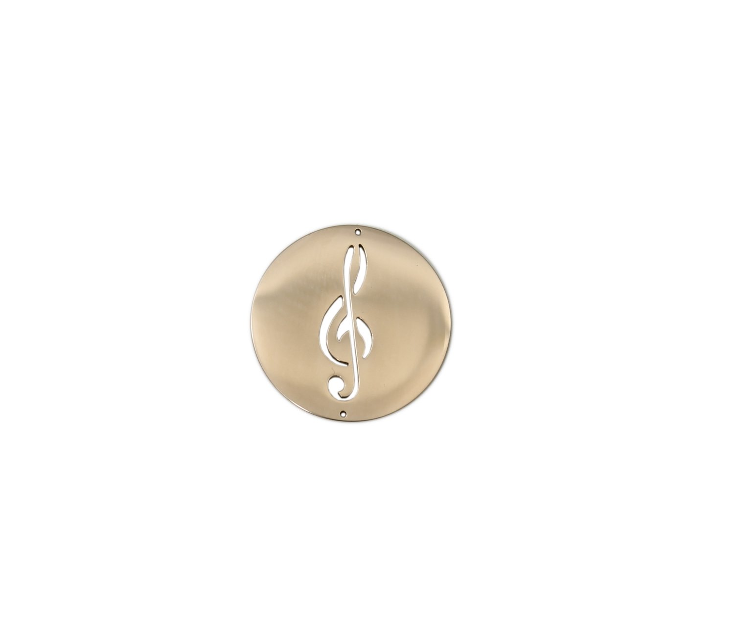 Treble Clef Design 25 mm Interchangeable Face Plate for Pendants and Bracelets in Rose Gold
