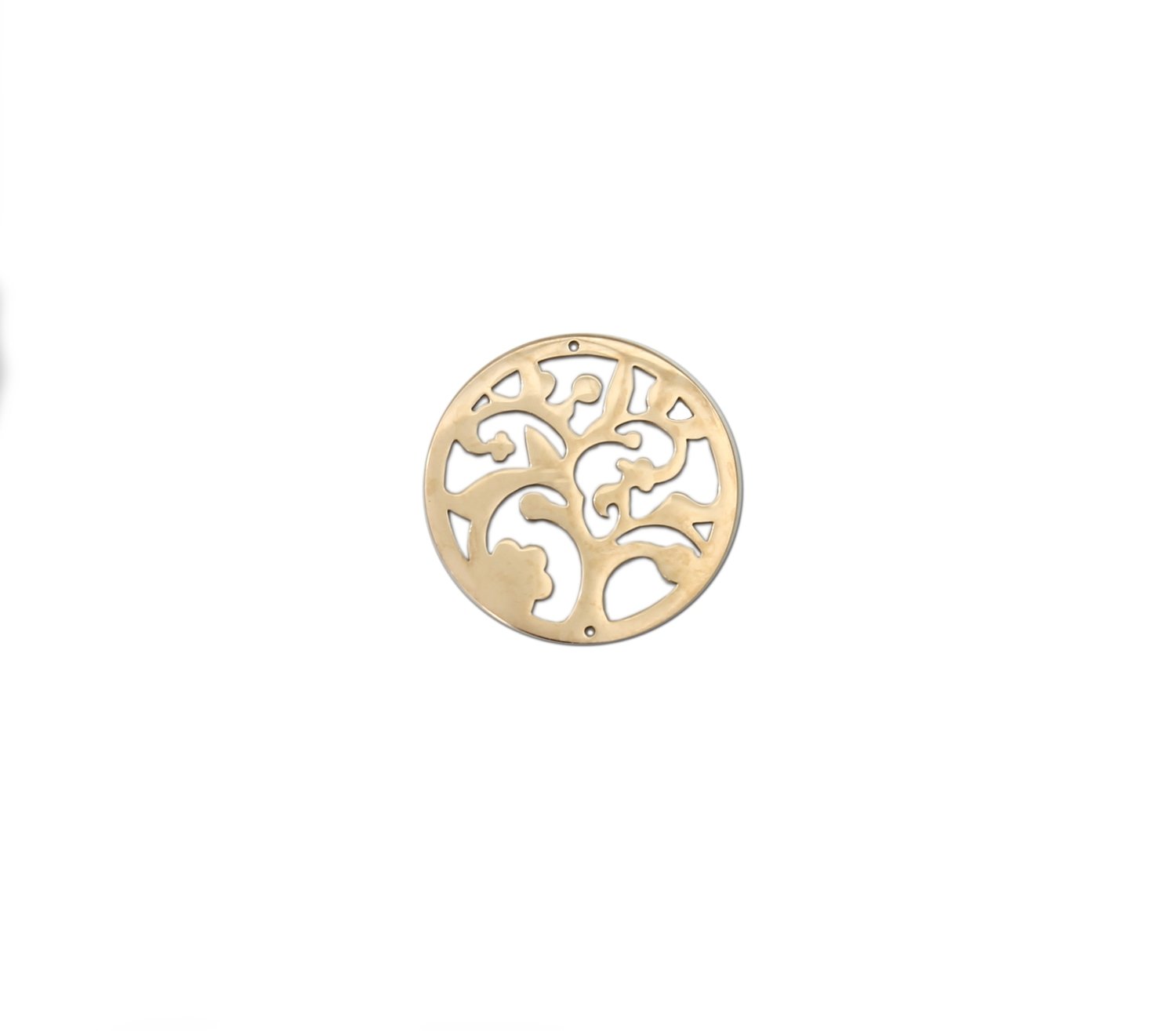 Gnarly Tree Design 25 mm Interchangeable Face Plate for Pendants and Bracelets in Rose Gold