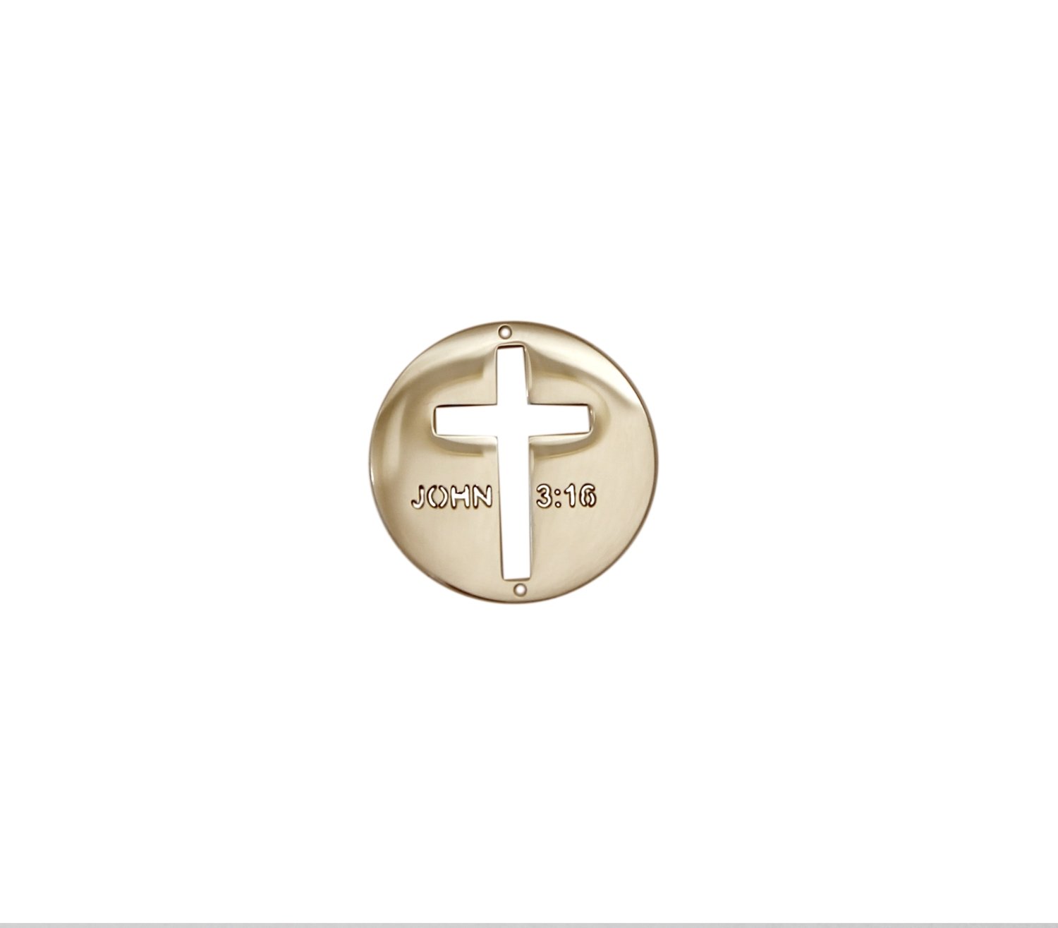 Cross John 3:16 Design 25 mm Interchangeable Face Plate for Pendants and Bracelets in Rose Gold