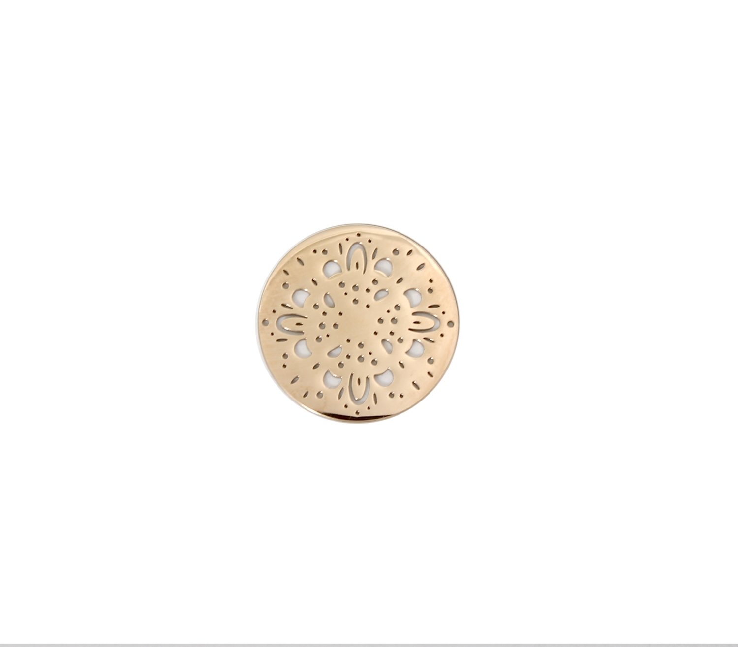 Starburst Mandala Design 25 mm Interchangeable Face Plate for Pendants and Bracelets in Rose Gold