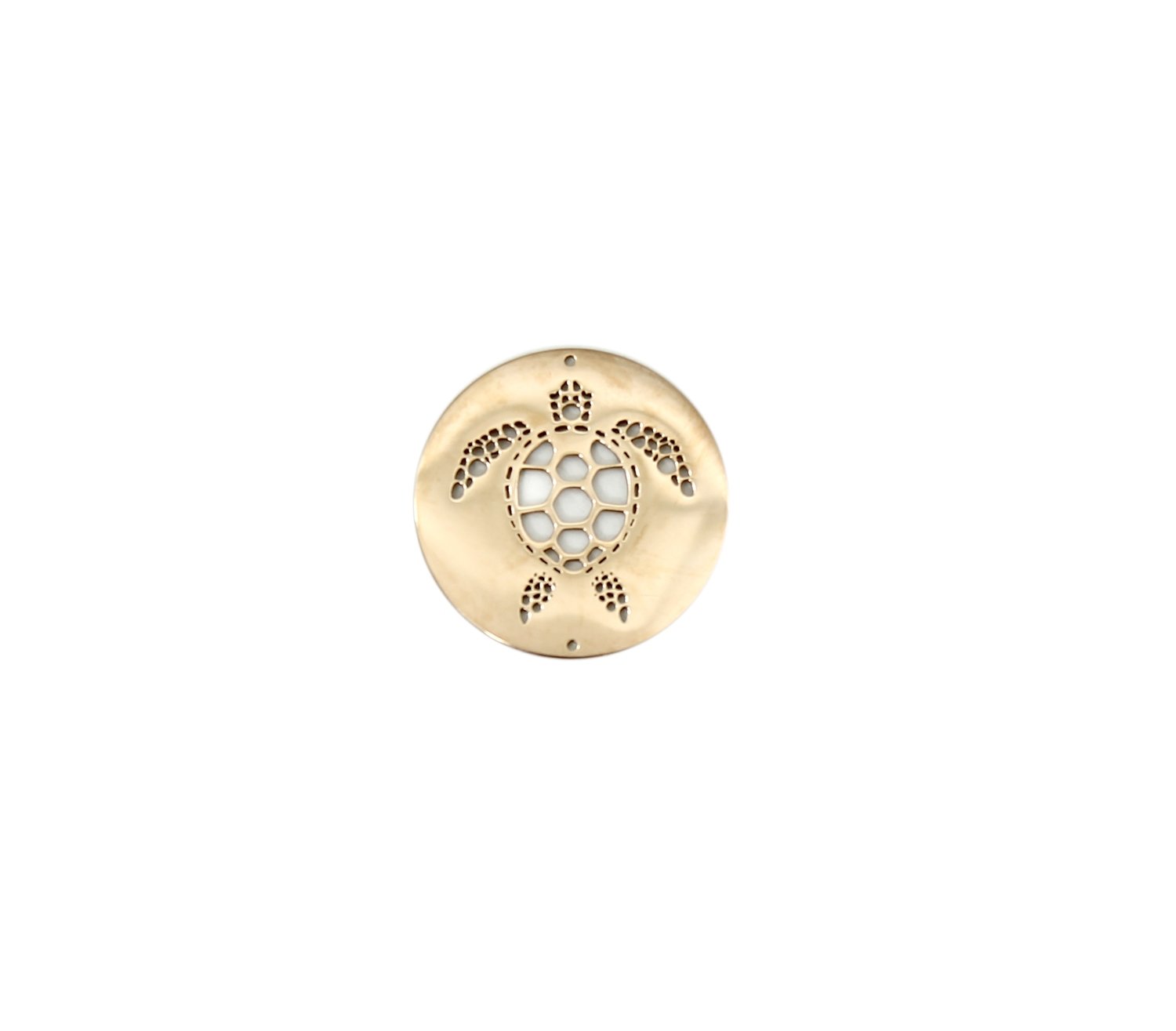 Sea Turtle Design 25 mm Interchangeable Face Plate for Pendants and Bracelets in Rose Gold