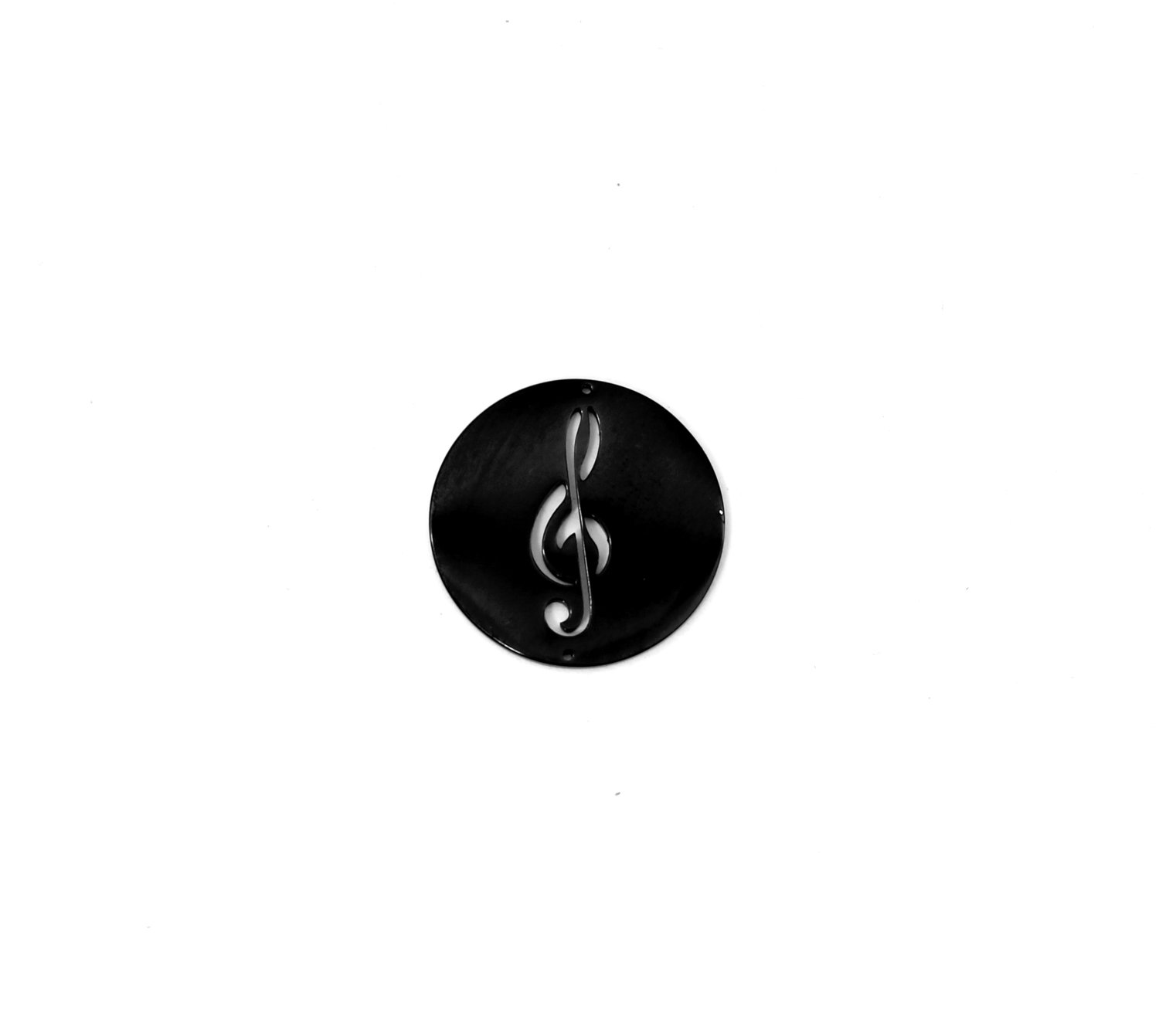 Treble Clef Design 25 mm Interchangeable Face Plate for Pendants and Bracelets in Black