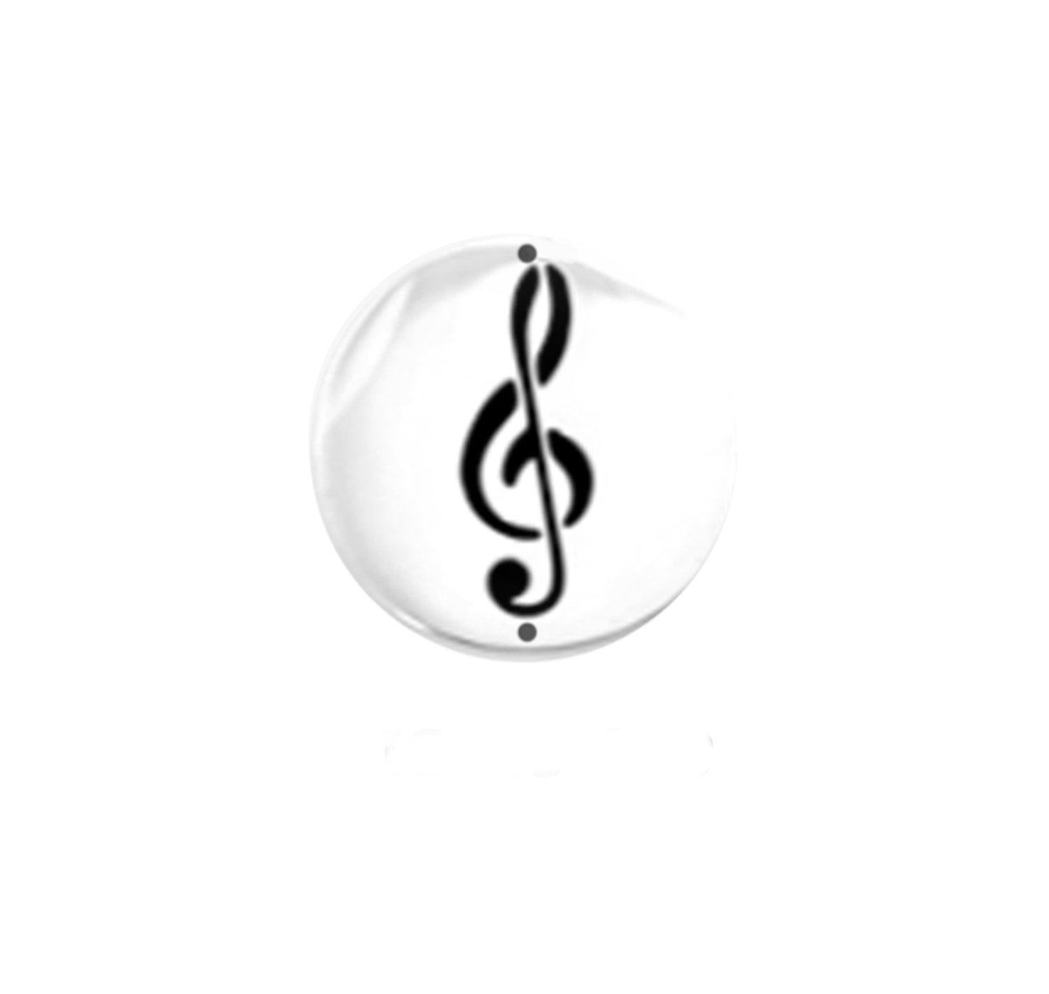 Treble Clef Design 25 mm Interchangeable Face Plate for Pendants and Bracelets in Stainless Steel