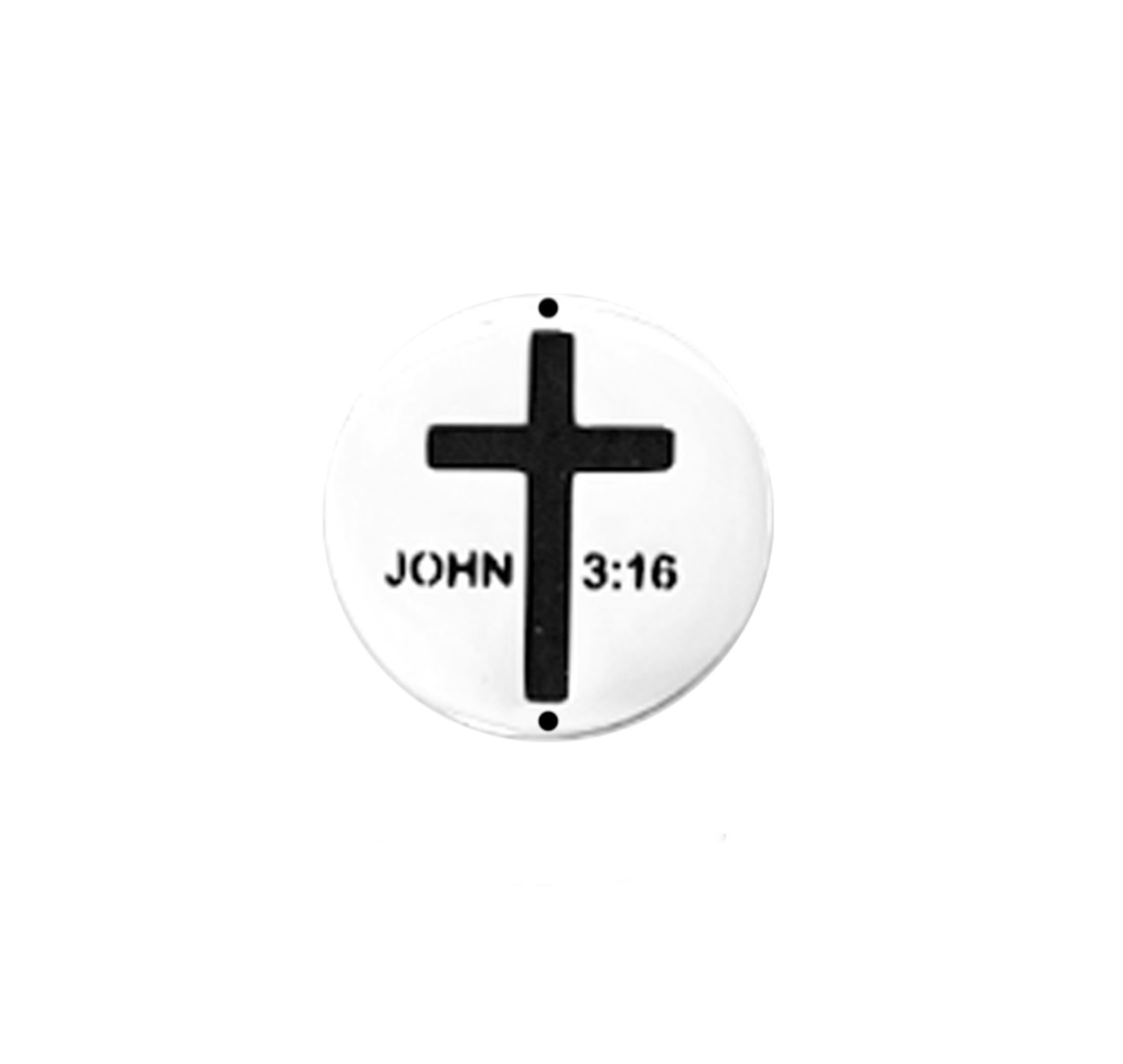 Cross John 3:16 Design 25 mm Interchangeable Face Plate for Pendants and Bracelets in Stainless Steel