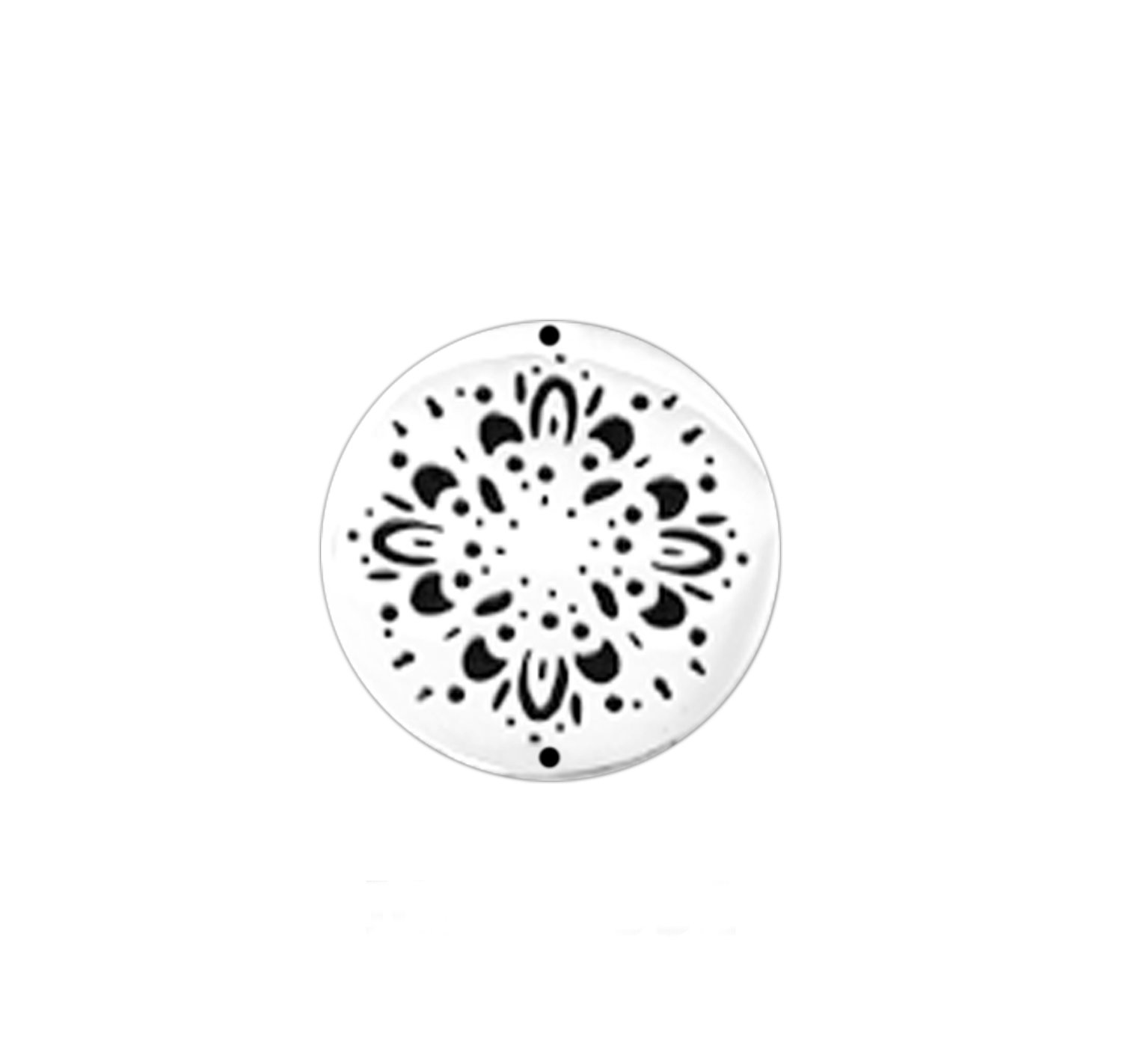 Starburst Mandala Design 25 mm Interchangeable Face Plate for Pendants and Bracelets in Stainless Steel