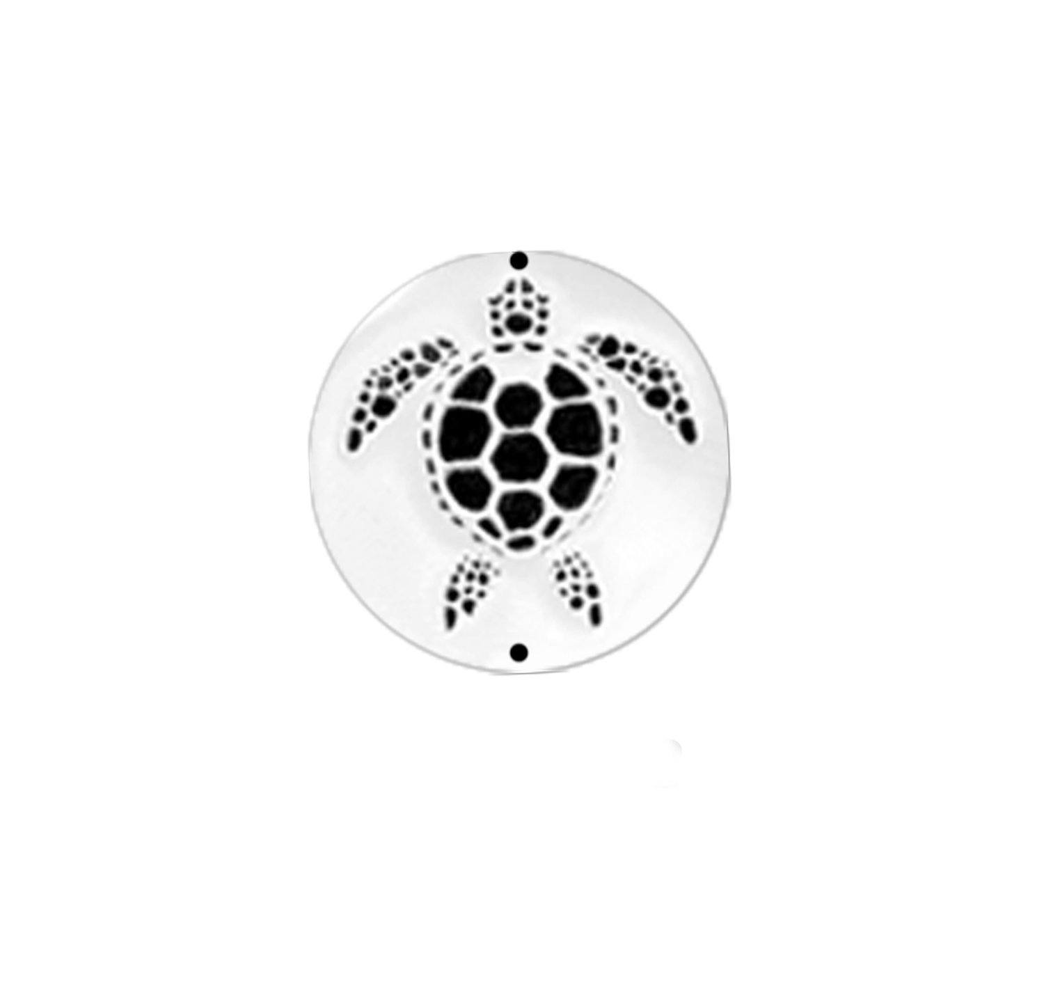 Sea Turtle Design 20 mm Ring size face plate in Stainless Steel