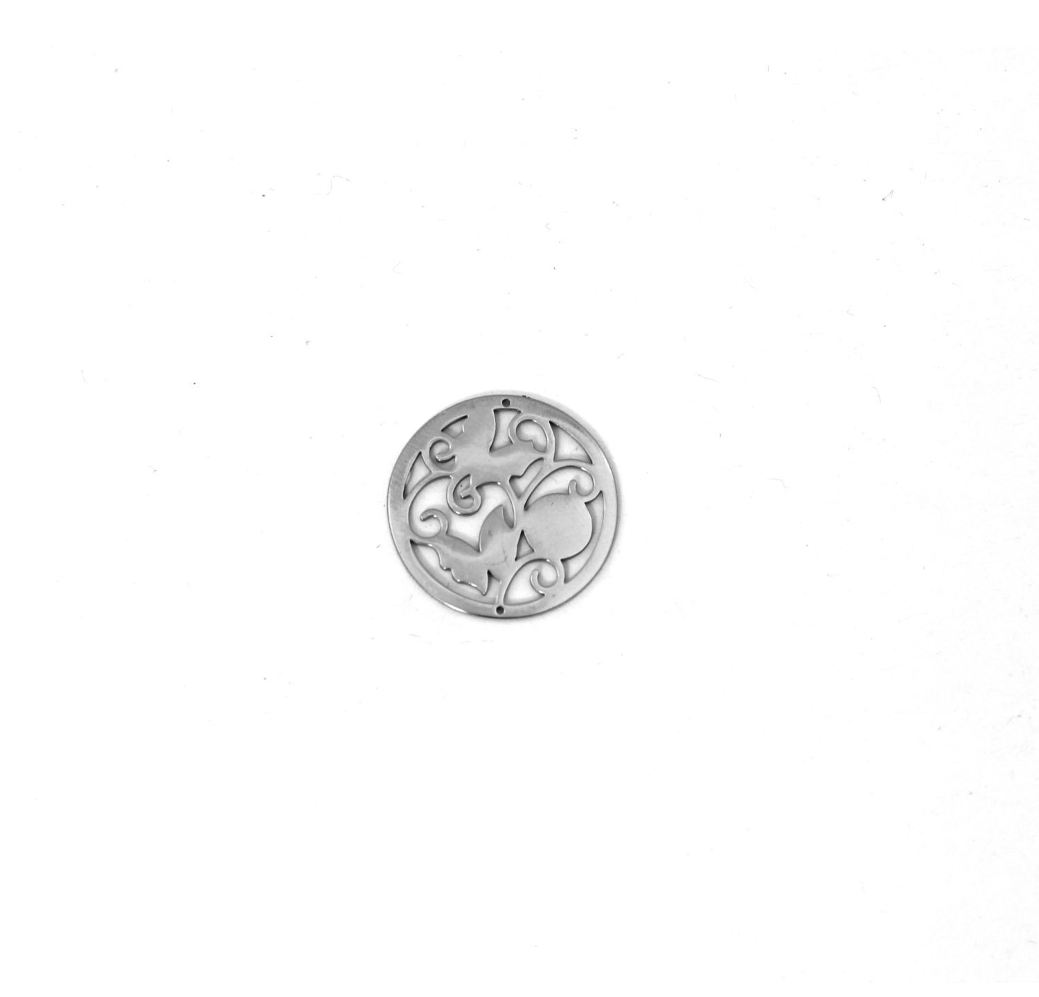 Butterflies Design 25 mm Interchangeable Face Plate for Pendants and Bracelets in Stainless Steel