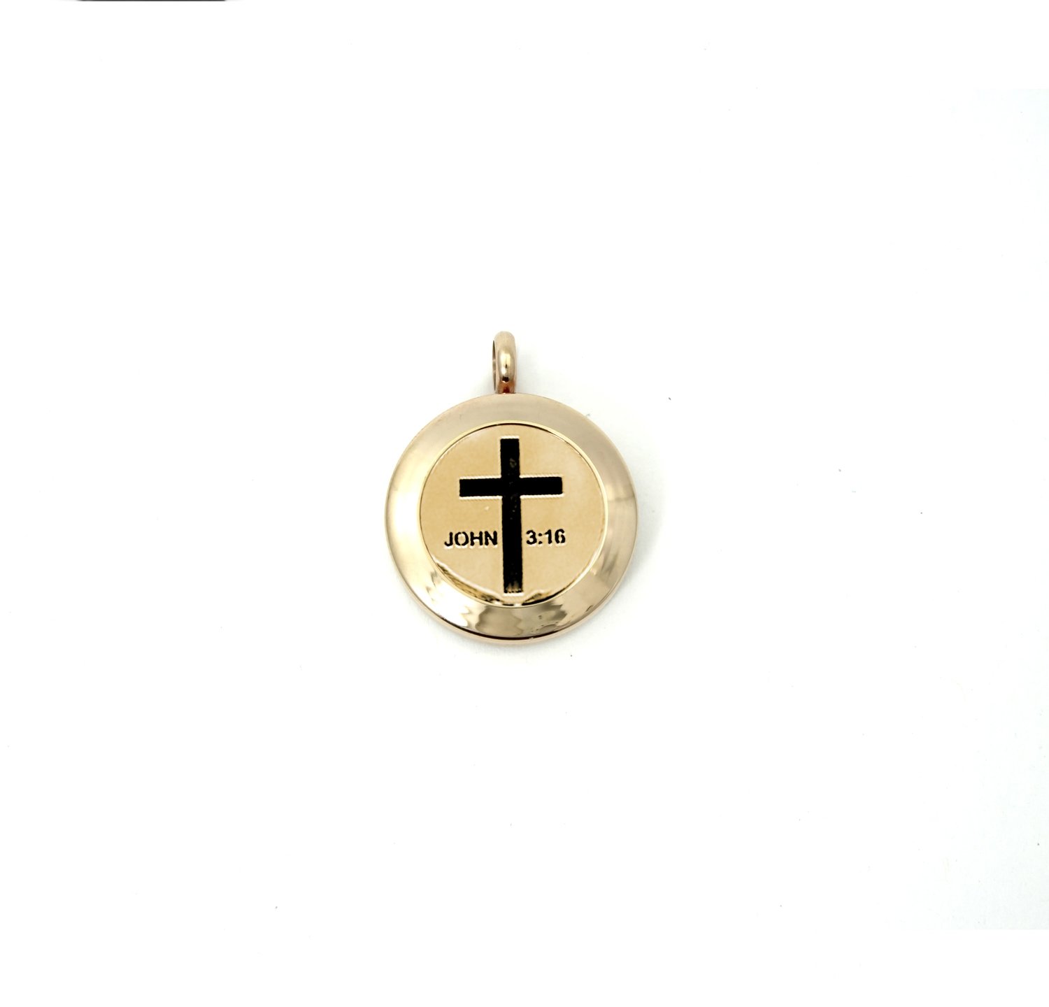 Cross - John 3:16 Twist Locket Necklace in Rose Gold over Stainless Steel- *Interchangeable*
