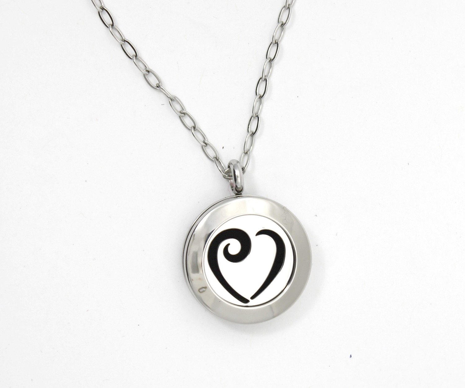 Heart Twist Locket Necklace in Stainless Steel - *Interchangeable*