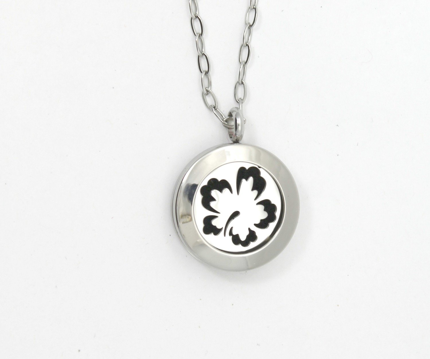 Hibiscus Twist Locket Necklace in Stainless Steel - *Interchangeable*