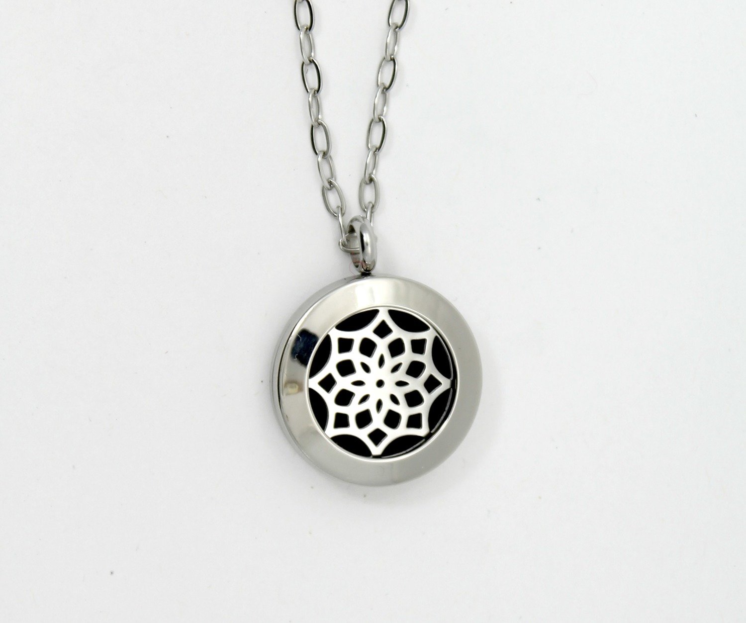 Mandala Twist Locket Necklace in Stainless Steel - *Interchangeable*