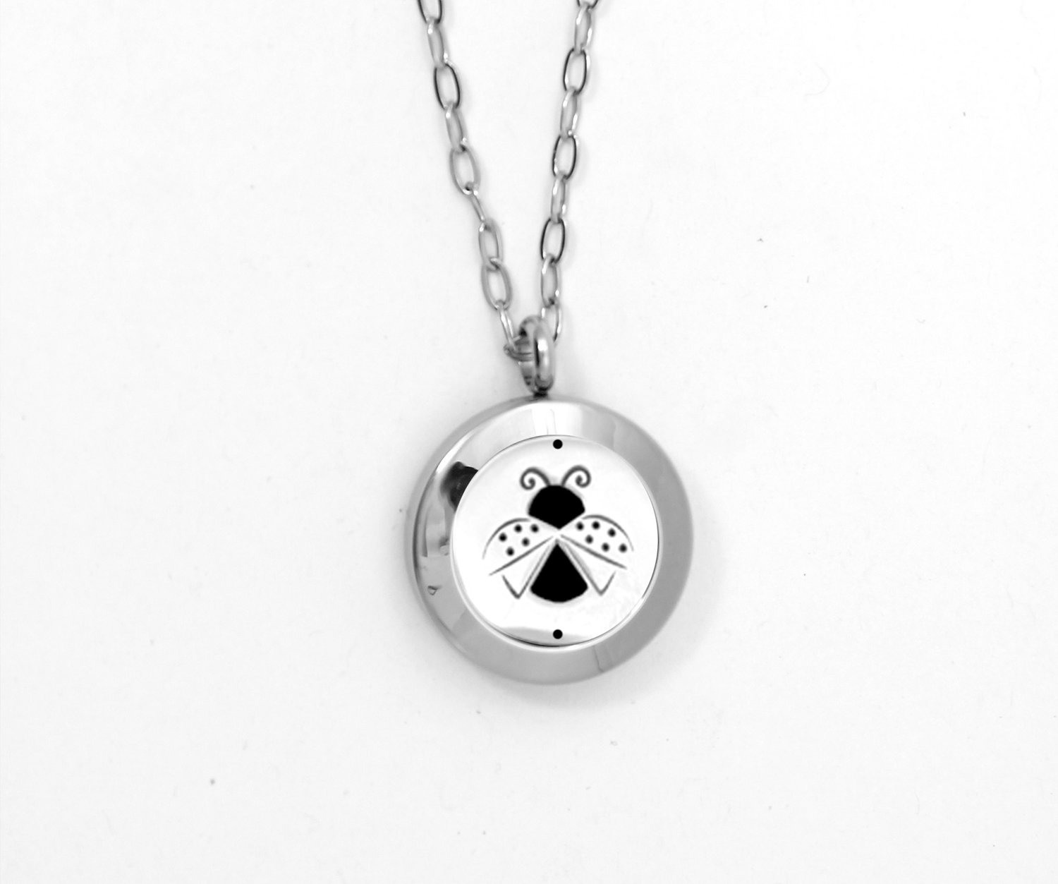 Lady Bug  Twist Locket Necklace in Stainless Steel - *Interchangeable*