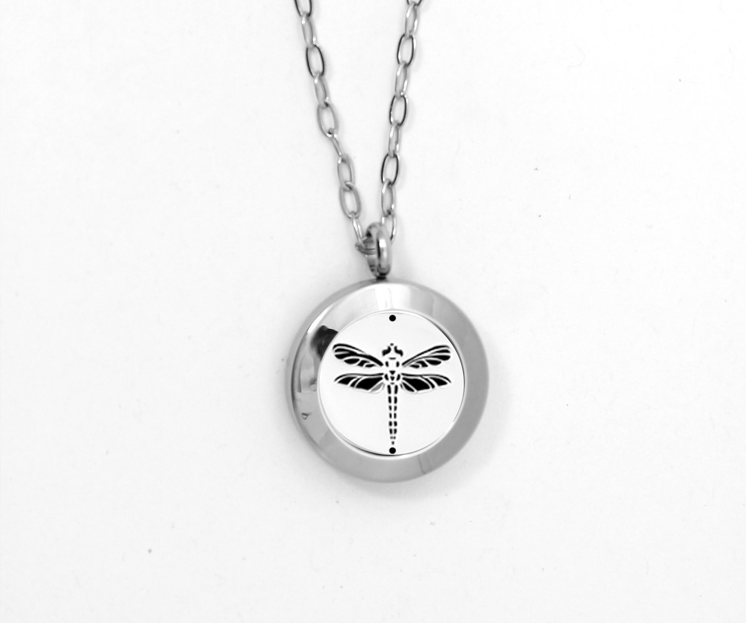 Dragonfly Twist Locket Necklace in Stainless Steel - *Interchangeable*