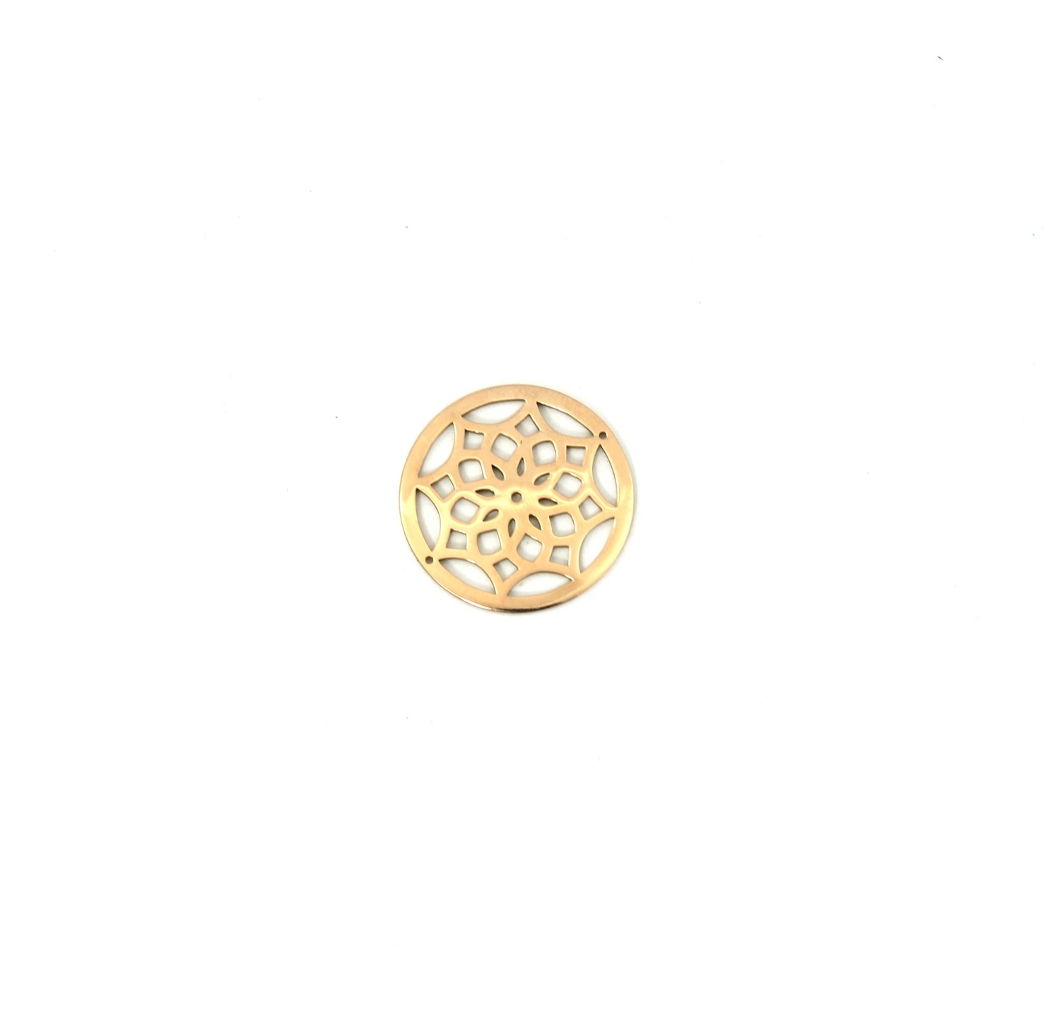 Mandala Design 25 mm Interchangeable Face Plate for Pendants and Bracelets in Rose Gold