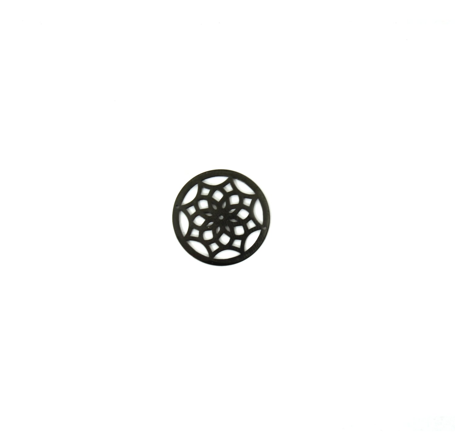 Mandala Design 25 mm Interchangeable Face Plate for Pendants and Bracelets in Black