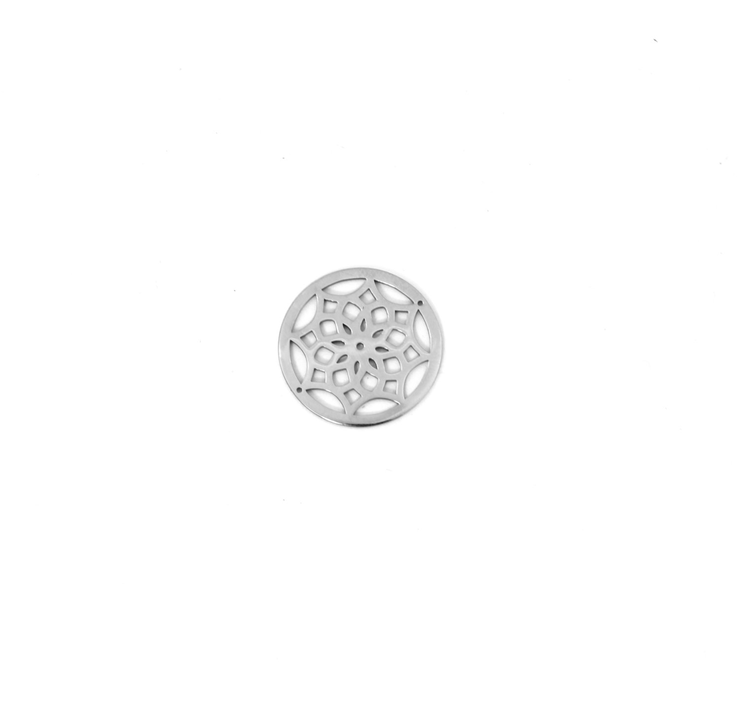 Mandala Design 25 mm Interchangeable Face Plate for Pendants and Bracelets in Stainless Steel