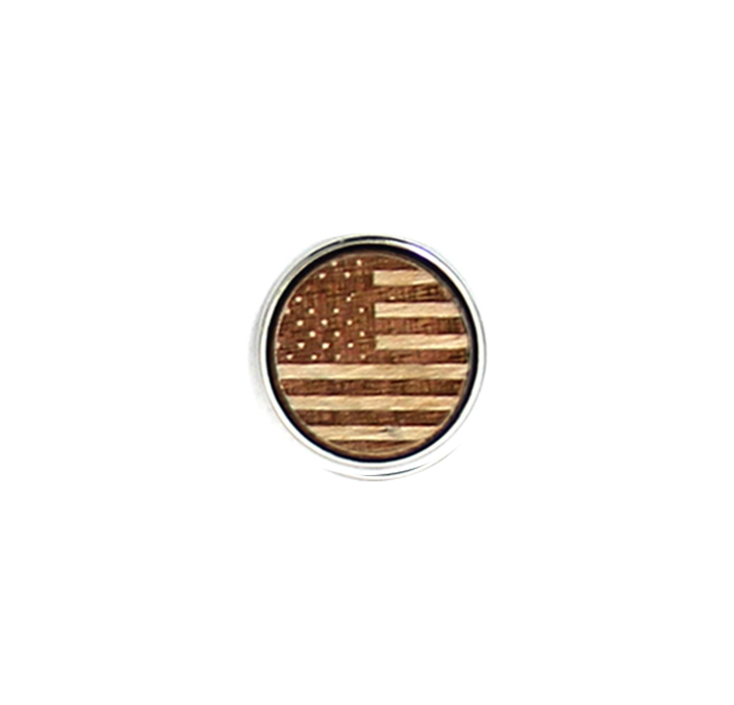 US Flag- Diffusing Locket Wood Snap