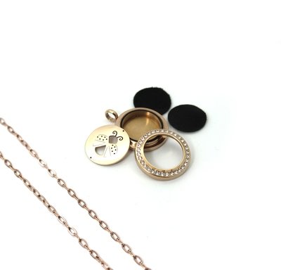 Interchangeable Rose Gold Twist Pendants with Crystals