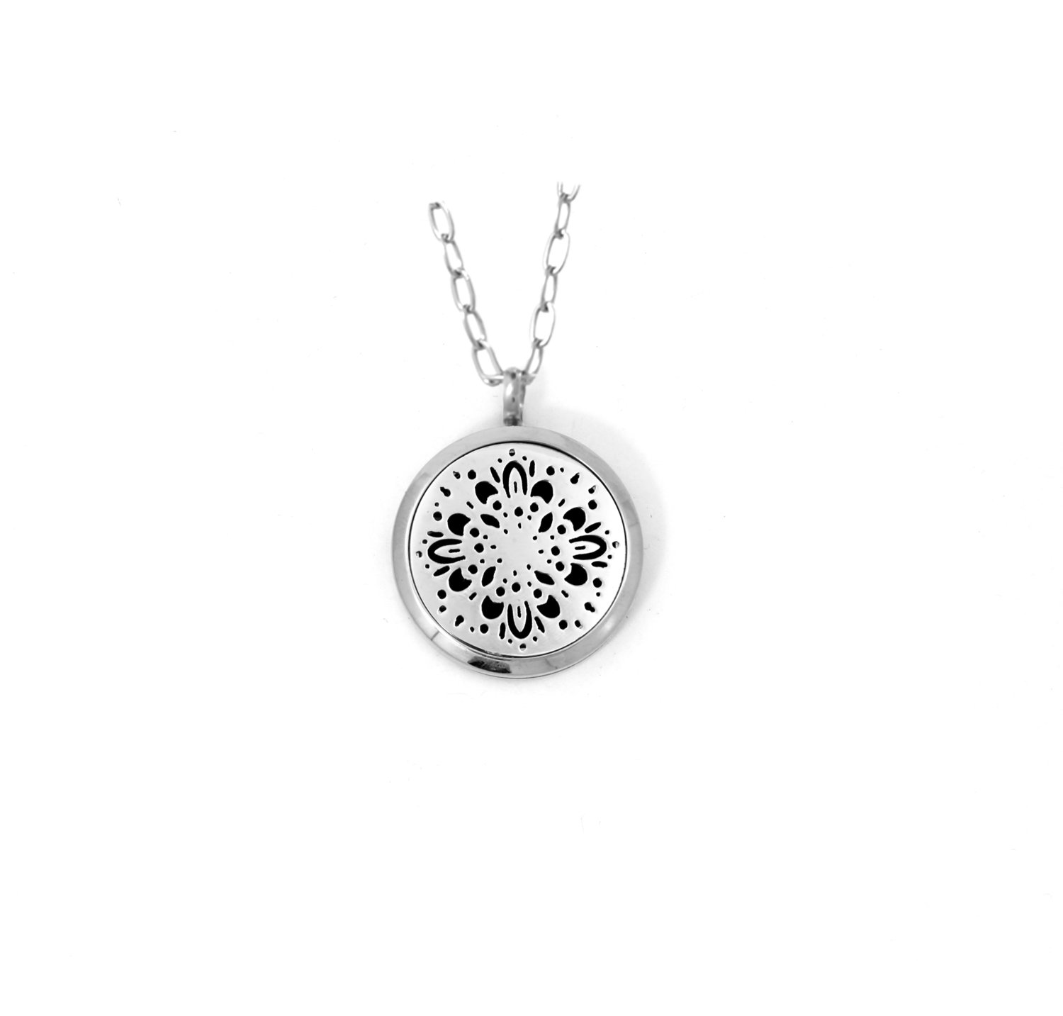 Diffusing Magnetic Starburst Mandala Pendant - includes Two Leather Inserts