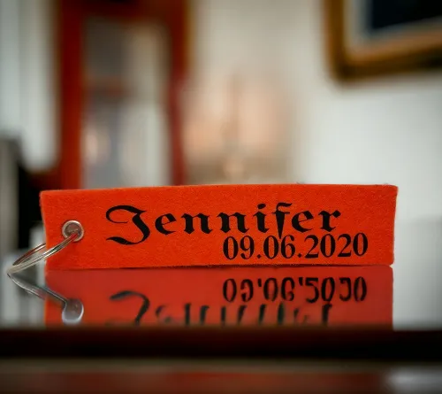 Personalisierter Schlüsselanhänger aus Filz