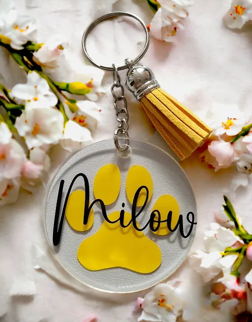 Schlüsselanhänger Pfote & Name