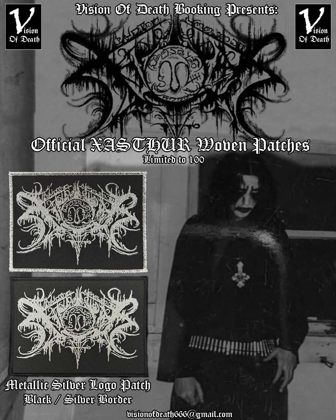 Xasthur - Official Woven Patches (Metallic Silver Logo)