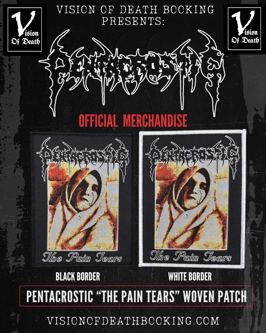 Pentacrostic - The Pain Tears Woven Patch