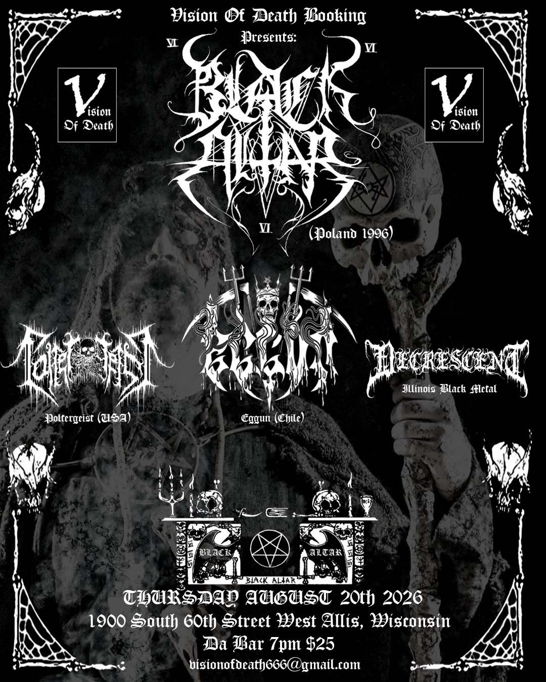 Black Altar -  West Allis Wisconsin (Da Bar)  8/20/26