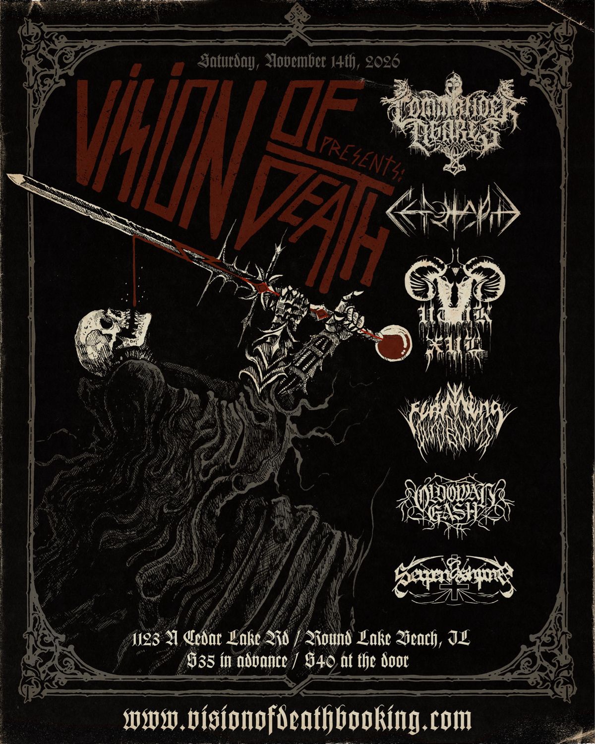 Commander Agares / Utuk Xul/ Serpentshrine/ Cénotaphe / Flaming Ouroboros / Oldowan Gash (Round Lake Beach, Illinois)