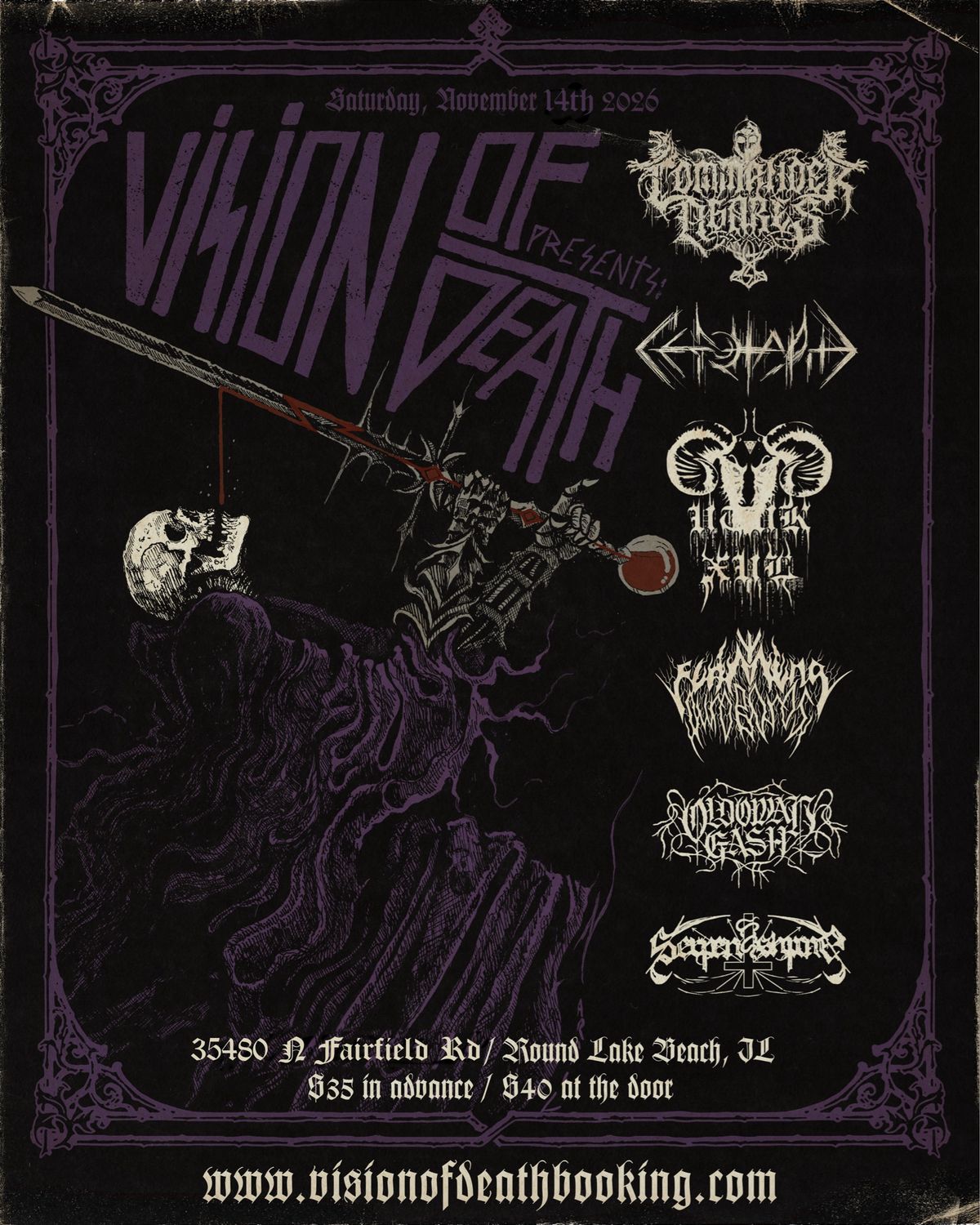Commander Agares / Utuk Xul/ Serpentshrine/ Cénotaphe / Flaming Ouroboros / Oldowan Gash (Round Lake Beach, Illinois)