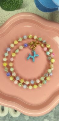 Kolorowe koraliki z masy perłowej -niebieski balonik