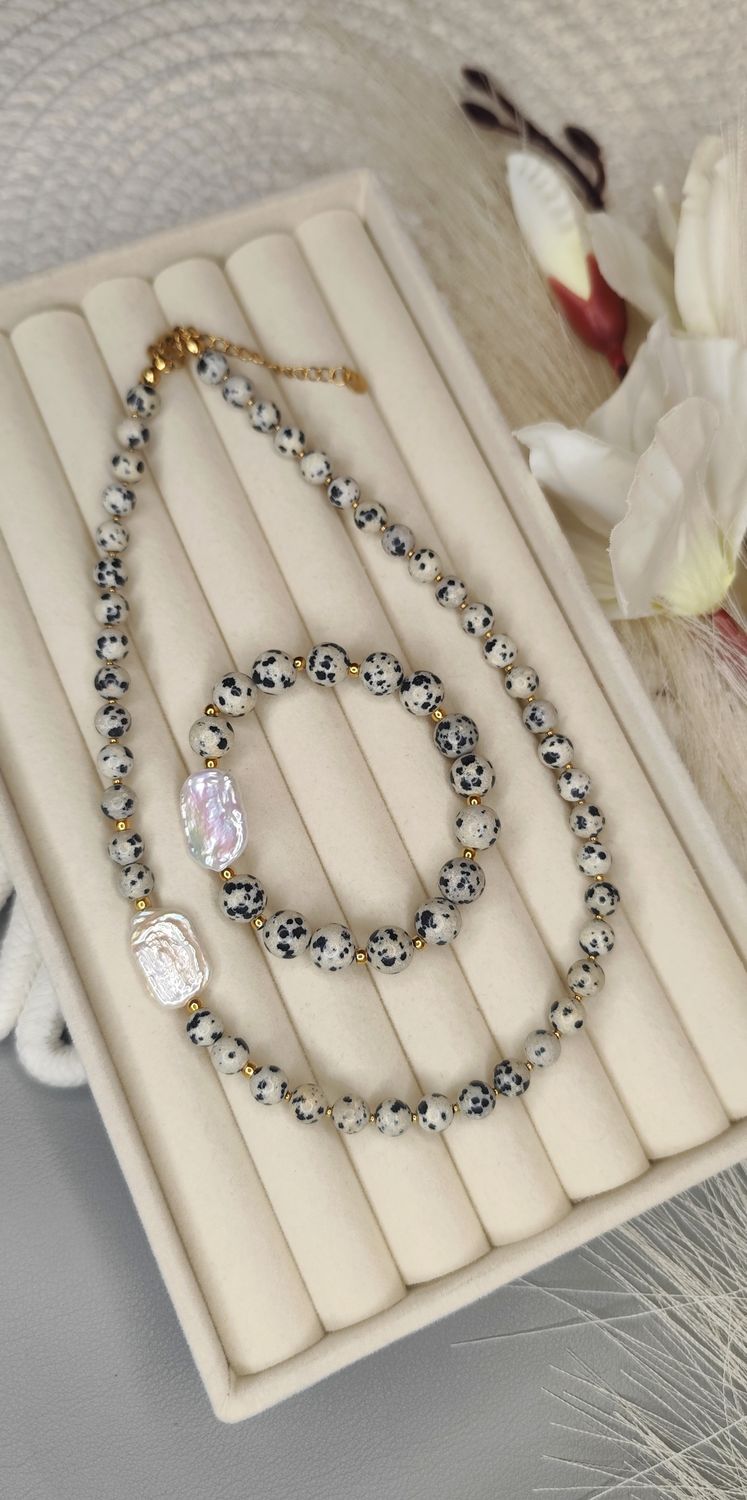 Jaspis Dalmatyński i Perła, stał nierdzewna