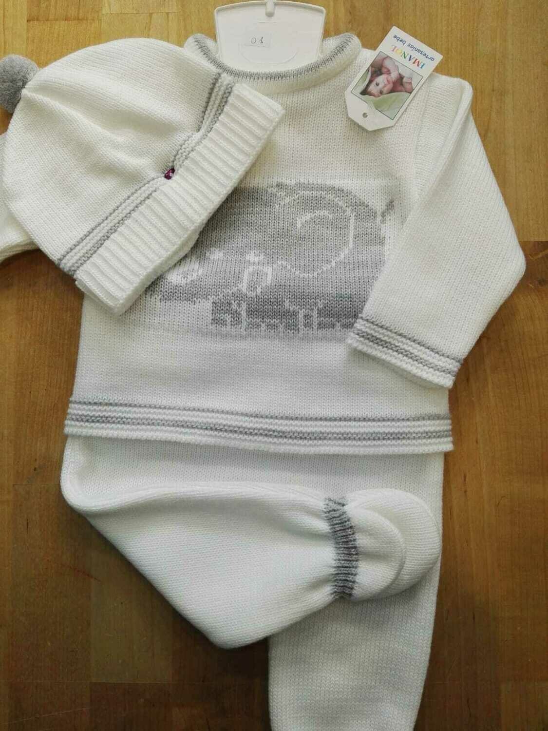 Conjunto primera puesta con dibujo de elefante