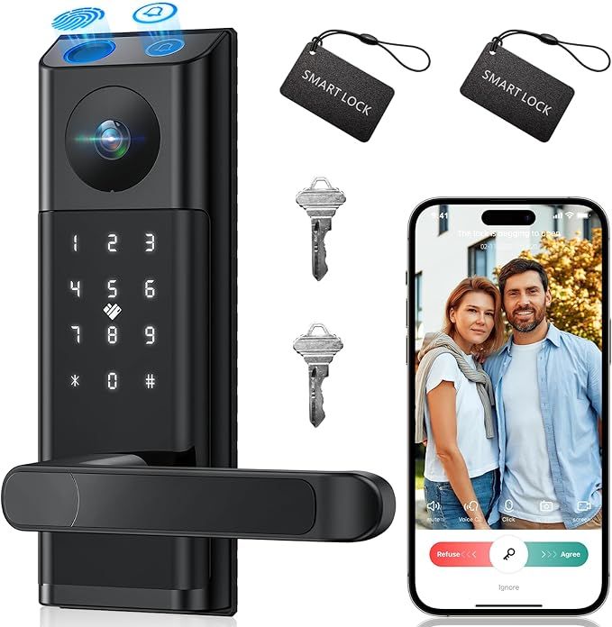 Video Smart Lock with Camera &amp; Doorbell, 5-in-1