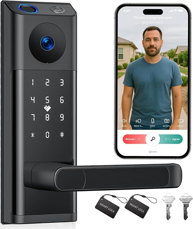 CAMCAMP WiFi Video Smart Lock with Camera &amp; Doorbell