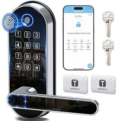 Bluetooth Fingerprint Smart Lock with Handle &amp; Keypad