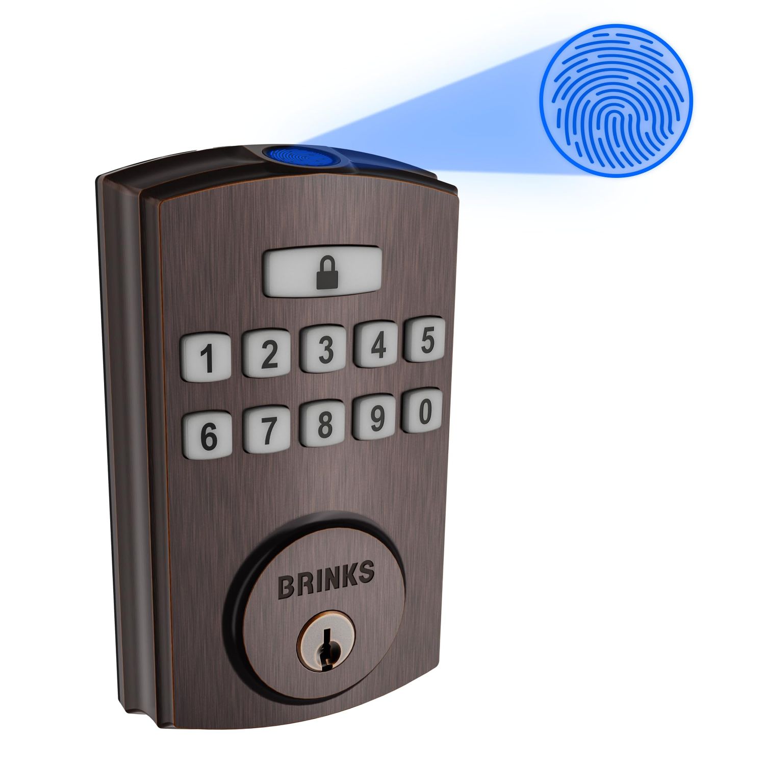 BRINKS Security Door Locks, High-Security Keyless Entry, Smart Electronic Lock with Deadbolt, Up to 50 Codes