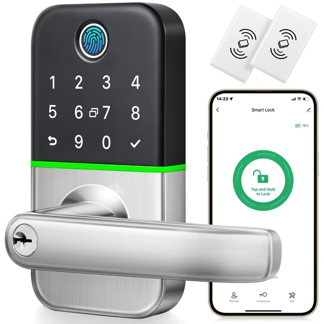 Keypad Smart Door Lock with Handle: Kucacci Keyless Entry - for Front Electronic with for Exterior Doo