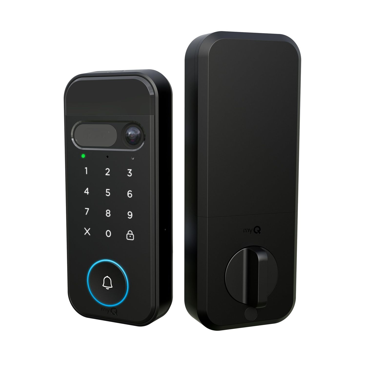 myQ Secure View™ 3-in-1 Smart Lock with 2K HDR Video Doorbell Camera, Face Access, Fingerprint PIN &amp; App Control — Intelligent Entry with B