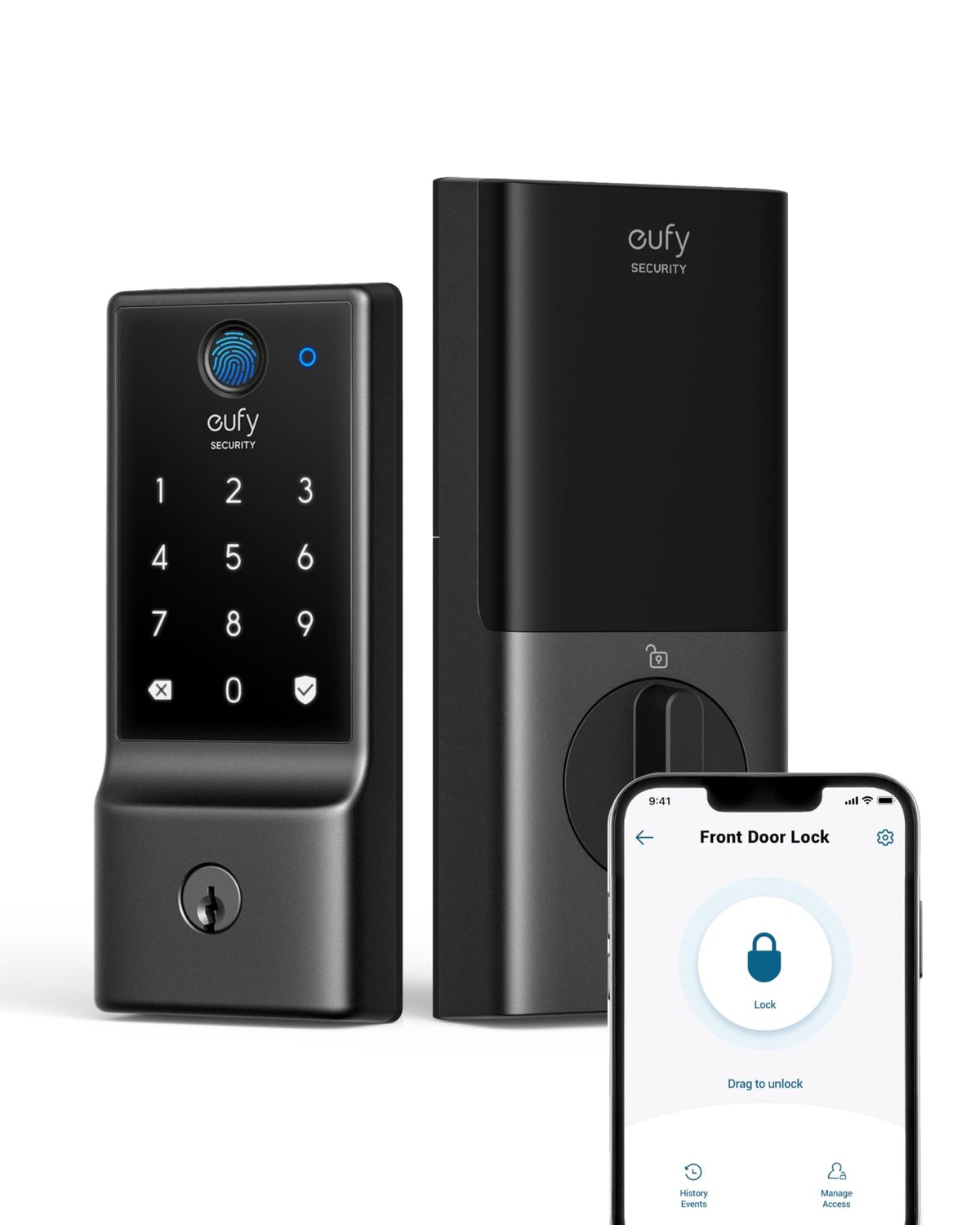 eufy Security Smart Lock C, Fingerprint Keyless Entry Door Lock, Built-in Wi-Fi, App Remote Control