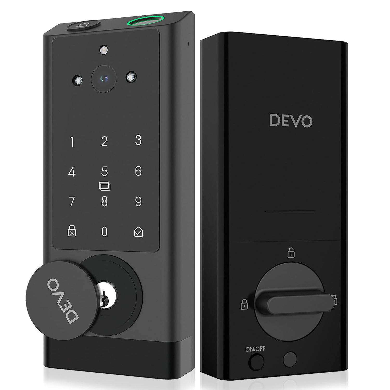 DEVO G1 Video Smart Lock with Camera &amp; Doorbell, 6-in-1 Keyless Entry Door with Fingerprint, App Remote, Auto