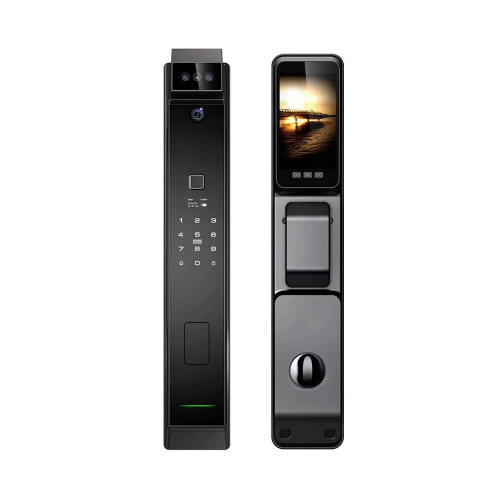 Smart Fingerprint Door Lock with Camera, 3D Face Recognition Keyless Entry Lock, Aluminum Alloy Biometric 6 Unlock Mode for 4