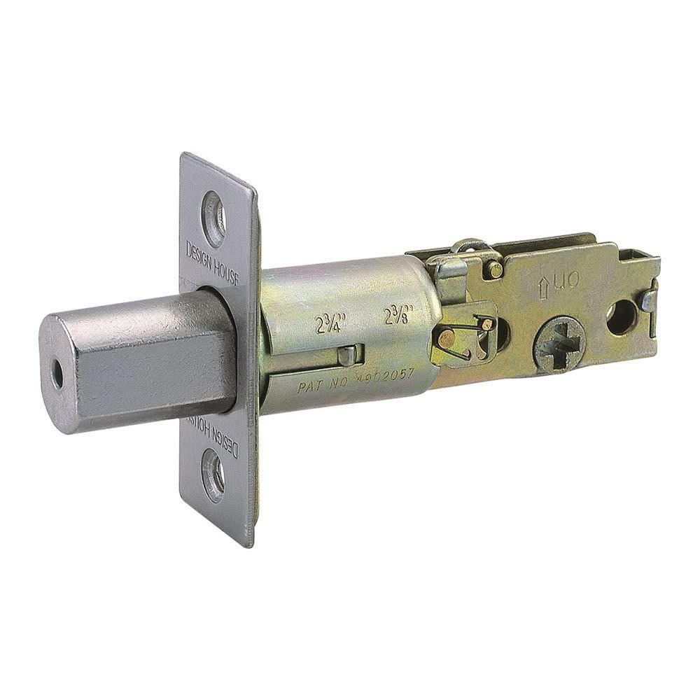 Design House -Way Replacement Square Corner Deadbolt Latch Satin Nickel