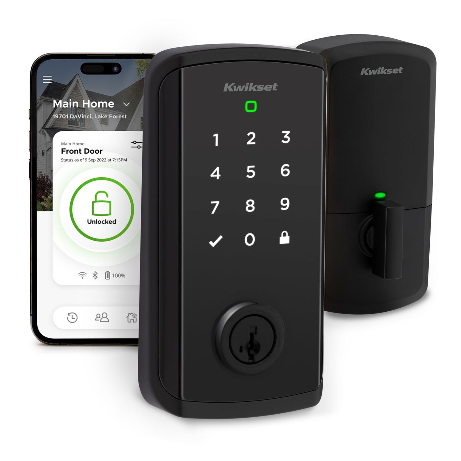 Kwikset Halo Select Smart Lock Keyless Entry Door Wi-Fi and Matter Enabled Deadbolt No Hub Needed, Geofence Auto-Unlock, Grade AAA Certified,