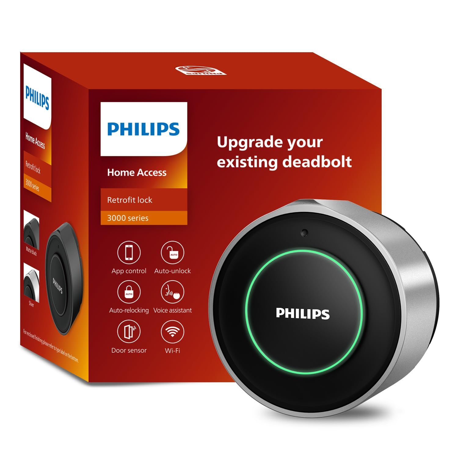 Philips Retrofit Smart Lock X, for Existing Deadbolt Built-in WiFi App Remote Control, Upgrade Your Door Keyless Entry for Front