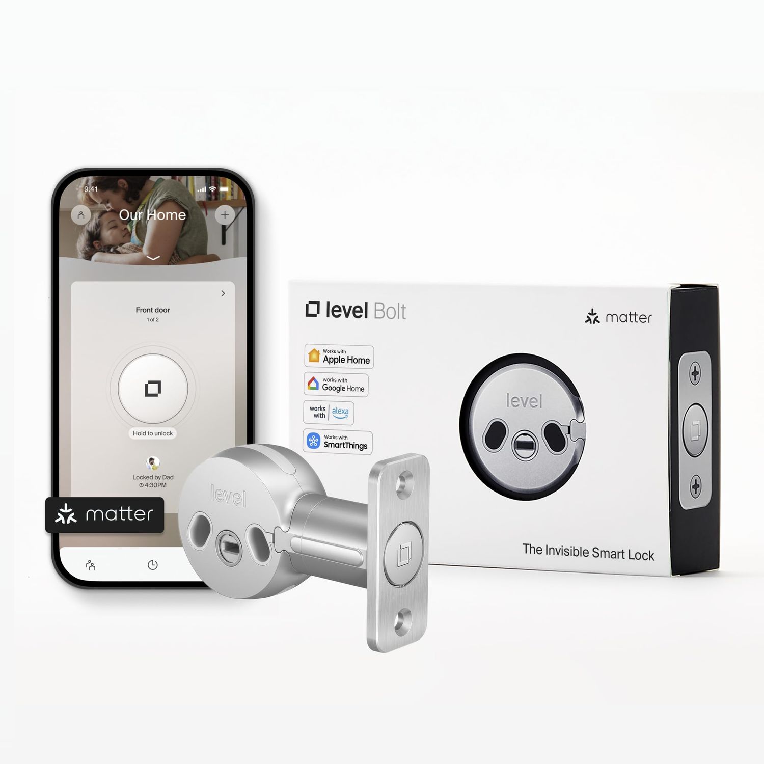 Level Bolt (Matter) Smart Deadbolt – Make Your Lock Without Changing Keys or Hardware Matter-Over-Thread, Keyless Entry &amp; Remote Access via